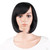 MapofBeauty 12 Inch/30 cm Beautiful Women's Short Straight BOB Wig (Jet Black)