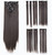 SWACC Women 22 Inches Straight Full Head 7 Separate Pieces Heat Resistance Synthetic Hair Clip in Hair Extensions (Dark Brown-4#)