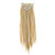 SWACC Women 22 Inches Straight Full Head 7 Separate Pieces Heat Resistance Synthetic Hair Clip in Hair Extensions (Strawberry Blonde/Bleach Blonde Hi