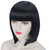 WELLKAGE 14 inches Halloween Party Short Straight Black Bob Hair Wigs