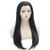 24inch Long Straight Black Lace Front Wig Natural Half Hand Tied Synthetic Fiber Hair Wig at Mxangel