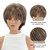 SEVENCOLORS Short Hair Wigs with Bangs Dark Brown Mixed Blonde Pixie Cut Wig for Women Straight Synthetic Fiber Wigs