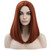 BERON Dark Orange Wigs Straight Middle Length Wig Middle Part Women's Wig for Cosplay Halloween Party or Daily Use Wig Cap Included