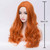 BERON Orange Wig Women Long Wavy Wig Orange Cosplay Costume Wig Center Parted Full Synthetic Wigs Wig Cap Included (Orange)