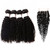 Mongolian Kinkys Curly Hair with Middle Part Closure Human Hair 4Bundles(50g/bundle) with Lace Closure Mongolian Curly Weave Bundles with Closure(10/