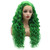 Meiyite Hair Curly Long 26inch Green Half Hand Tied Heat Resistant Synthetic Lace Front Wigs