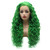 Meiyite Hair Curly Long 26inch Green Half Hand Tied Heat Resistant Synthetic Lace Front Wigs