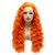Meiyite Hair Curly Long 26inch Orange Half Hand Tied Heavy Density Synthetic Lace Front Wigs