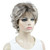 Aimole Synthetic Wigs Women's Curly Ends Short Fiber Wig With Layered Bangs(48T Light Gray with Dark Root)