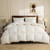 BPC Feather Down Comforter King Size, Hotel-Luxury Fluffy Duvet Insert with Organic Cotton Cover and Puffy Feather Down Filling for All-Season, Ivory