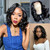 Ahaisy Glueless Bob Wig Human Hair Pre Plucked Wear and Go Wigs Pre Cut Lace Body Wave Short Bob Lace Front Wigs for Black Women Upgraded No Glue 4x4