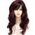 ANESHE Wig Women's 2 Tones Wine Red Mixed Black Big Wave Synthetic Hair Long Wavy Curly Hair Wigs (Red/Black)