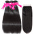 Subella Straight Hair 3 Bundles with Closure (14 16 18+12) 10A Unprocessed Brazilian Virgin Human Hair Bundles with Lace Closure Free Part