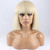 WeKen Fashion Wig Women's Short Bob Kinky Straight Full Bangs Synthetic Hairpieces Blonde