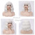 BUFASHION 14" Women Short Wavy Curly Wig White Bob Wig Cosplay Halloween Synthetic Wigs With Neat Bang Wig With Free Wig Cap (White 1)