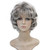 Wiginway Short Layered Shaggy Wavy Wigs Full Synthetic Bob Capless Wigs for White Women Light Gray with Dark Roots