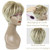 PHOCAS Pixie Cut Wigs Short Stylish Fluffy Layer Wig None Lace Replacement Wig with Bangs for Women Brown Mix Blonde Wig Short