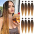 Pre-stretched Braids Hair Professional Itch Free Hot Water Setting Synthetic Fiber Ombre Yaki Texture Braid Hair Extensions 26 Inch 8 Packs Beyond Be