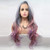 Melody Body Wave Synthetic Lace Front Wigs Silver Gray Red Purple Mixed Ombre Color Ombre Heat Resistant Fiber Hair for Women 24 Inch