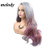 Melody Body Wave Synthetic Lace Front Wigs Silver Gray Red Purple Mixed Ombre Color Ombre Heat Resistant Fiber Hair for Women 24 Inch