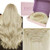Fshine Clip in Hair Extensions Real Human Hair Straight Natural Remy Hair White Blonde 7Pcs 120g 16 Inch Hair Extensions Clip in Human Hair Lace Doub