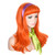 morvally Long Wavy Ginger Orange Bangs Synthetic Wigs with Headband and Scarf for Women