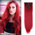 Benehair Clip in Hair Extensions 8PCS 23inch Long Straight Synthetic Hairpieces Dark Red Hair Extensions Double Weft Hairpieces for Women Full Head C