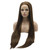 Lushy Straight Extra Long 28inch Silky Brown Honey Blonde Mix Heat Resistant Heavy Density Synthetic Lace Front Wig