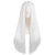 MapofBeauty 28 Inch/70cm Women Special Natural Long Straight Synthetic Wig (White)