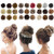 Qunlinta Messy Bun Hair Piece, Hair Bun Thick Updo Scrunchies Hair Extensions Ponytail Hair Pieces for Women Girls Light Brown Mix Ash Blonde