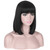 Deifor Short Straight Black Bob Wig with Bangs for Women | Natural Heat Resistant Synthetic Hair Wigs