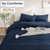 NEXHOME PRO Duvet Cover Queen,Navy 3 Pieces Boho Tufted Duvet Cover Set, Soft and Lightweight 100% Washed Microfiber Comforter Cover Set for All Seas