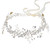 SWEETV Crystal Bridal Headpiece Silver Wedding Headband for Brides Pearl Hair Vine Rhinestone Hair Accessories for Women