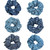 6 Pcs Denim Hair Scrunchies Accessories - Cloth Blue Hair Ties Scrunchy for Woman Girls - Elastic Hair Bands Ropes Ponytail Holders