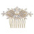Xerling Gold Rhinestone Bridal Hair Comb Pearl Hair Accessory for Women