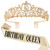 COCIDE Birthday Queen Sash & Rhinestone Tiara Set Gold Happy Birthday Crowns for Women Party Decoration Kit Rhinestone Headband for Women Glitter Cry