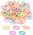 200Pcs Baby Hair Ties, Soft Cotton Toddler Hair Ties 1 Inch Multicolor Seamless Hair Bands Valentines Exchange for Kids