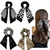 DINPREY 4PCS Short Hair Scarf with Ribbon Bow Scrunchies, Plaid Hair Ties, Chiffon Bowknot Hair Scrunchies for Women
