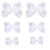 White Bows for Girls,6PCS Hand-made Grosgrain Ribbon Hair Bows Alligator Clips Hair Accessories for Little Teen Toddler Girls Kids (White)