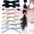 SALOCY Hair Bow Clips, 8 Pcs Hair Ribbons Hair Bows for Women Girls - Pink, Beige, Black, Blue (Set-1, Satin, Bow, Clamp)