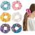 6 Piece Tie Dye Velvet Scrunchies with Hidden Metallic Hair Ties for Girls and Women (6 PCS Shiny Colorful Scrunchies)