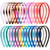 Duufin 30 Pieces Plastic Headbands for Girls and Women with Teeth 0.8cm Thin Plain Headband Colorful Hair Headbands, 30 Colors