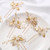 Waydress 6 Pcs Wedding Pearl Hair Pins Floral Hair Accessories Gold Leaf Head Piece Bridal Wedding Hair Clips for Women