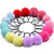 MORGLES 16pcs Pom Pom Hair Ties, Fluffy Ponytail Holders for Girls Toddlers, 2 inch, Multi-colour