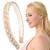 DIGUAN Width 0.9 inches Synthetic Hair Plaited Headband Braid With Teeth Hair Band Accessories for Women Girl (Light Honey Blonde)