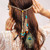 Campsis Indian Princess Peacock Feather Head Chain for Girl, Fashion Headband for Women. (Blue)