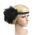 Bubbmi 1920s Flapper Headband Peacock Feather Headpiece, Great Gatsby Headband Costume Accessories for Women Showgirl Parties (BQ04black)
