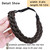 Braided Hair Band Elastic Stretch Wide Chunky Synthetic Hairpiece Headband for Trendy Girls Women (Medium-five strands braided, dark brown)
