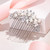 EVER FAITH Wedding Hair Accessories Austrian Crystal Cream Simulated Pearl Bridal Bride Leaf Flowers Side Comb Clear Silver-Tone