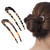 2 Pack Benefree French Style Cellulose Acetate Tortoise Shell U Shaped 4.7 inch Hair Pins Fork 2 Prong Updo Chignon Pin for Women Girls Hairstyle Acc